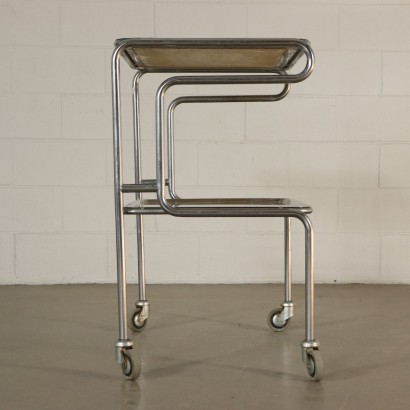 Service Cart Chromed Aluminium Metal Vintage Italy 1960s