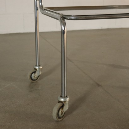 Service Cart Chromed Aluminium Metal Vintage Italy 1960s