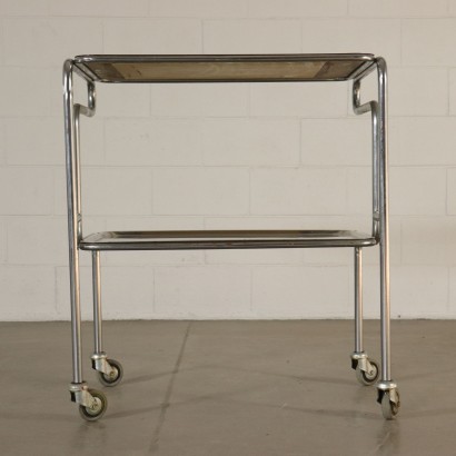 Service Cart Chromed Aluminium Metal Vintage Italy 1960s