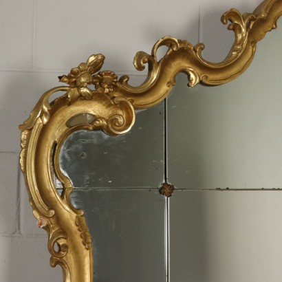 High Mirror Gilded Wood Italy First Half of 1900s