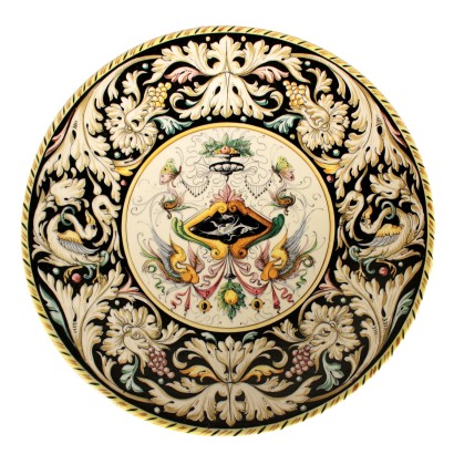 Assiette au Mur Majolique Polychromie Italie Fin '800- Début '900