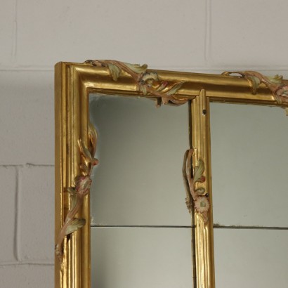 Pair of Mirrors Part of Wainscoting Gilded Wood Italy 20th Century