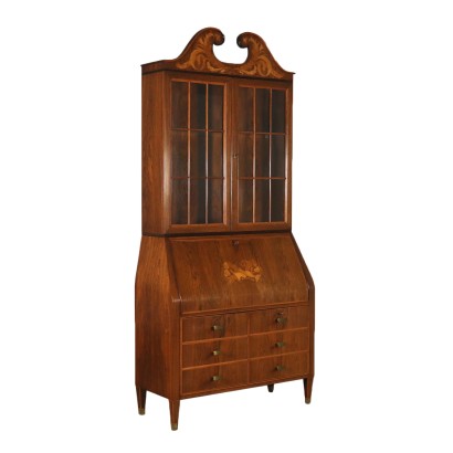 Rosewood Veneered Trumeau Cabinet Attributable to Paolo Buffa 1950s