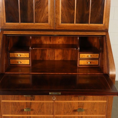 Rosewood Veneered Trumeau Cabinet Attributable to Paolo Buffa 1950s