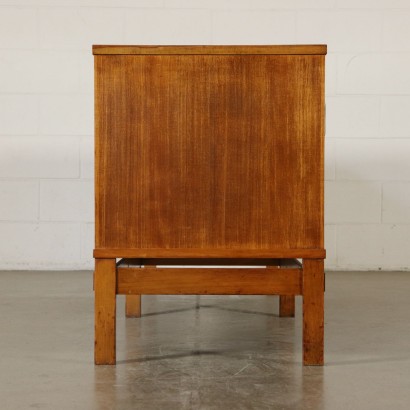 Sideboard with Sliding Doors Exotic Wood Veneer Brass Italy 1960s