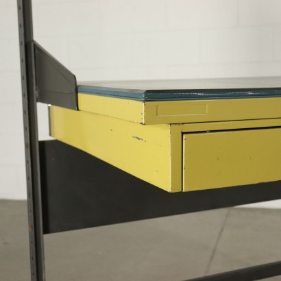 Desk with Shelves Lacquered Metal Skai Vintage Italy 1960s