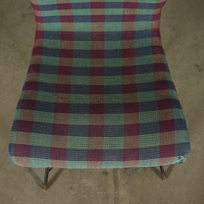 Pair of Chairs Metal Foam Fabric Vintage Italy 1950s-1960s