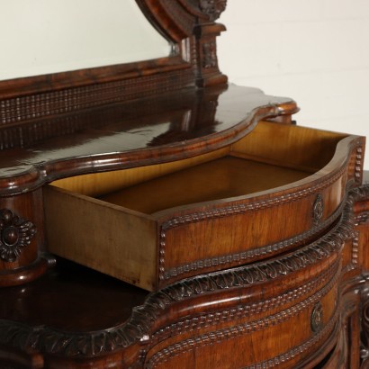 Rosewood Cabinet with Mirror Italy Mid 1800s