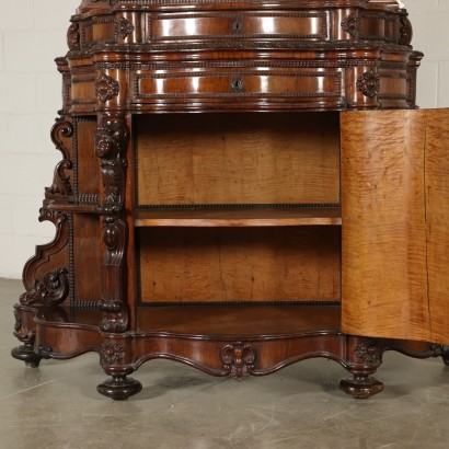 Rosewood Cabinet with Mirror Italy Mid 1800s