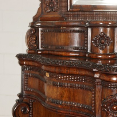 Rosewood Cabinet with Mirror Italy Mid 1800s