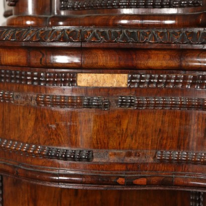 Rosewood Cabinet with Mirror Italy Mid 1800s