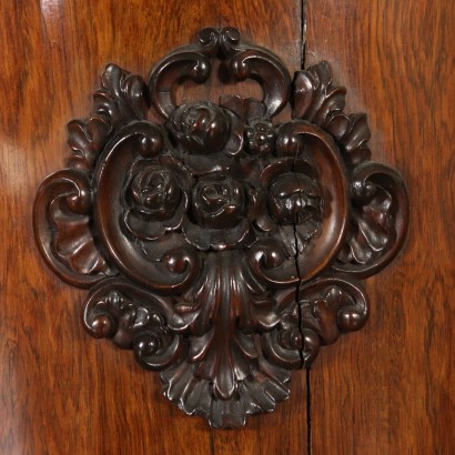 Rosewood Cabinet with Mirror Italy Mid 1800s