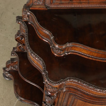 Rosewood Cabinet with Mirror Italy Mid 1800s