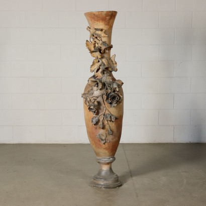 Paar große Terrakotta Liberty Vasen Italien 20. Jahrhundert