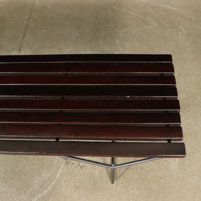 Banc Harry Bertoia Métal Bois teint Vintage Italie Années 60