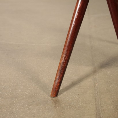 Petite Table Acajou Verre Fabriqué en Italie Années 50