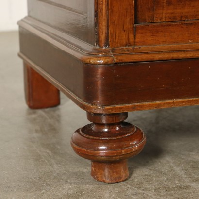 Cupboard Two Doors Walnut Veneer Italy Late 1800s