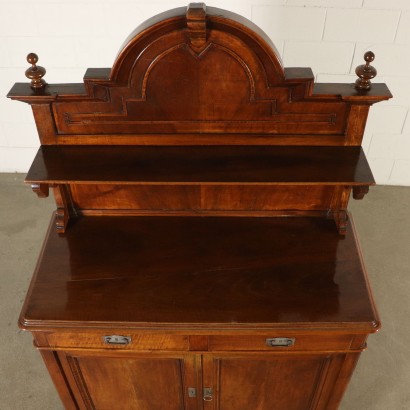 Cupboard Two Doors Walnut Veneer Italy Late 1800s