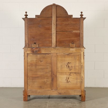 Cupboard Two Doors Walnut Veneer Italy Late 1800s