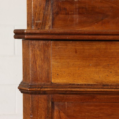 Double Body Cupboard Bookcase Walnut Italy 19th Century