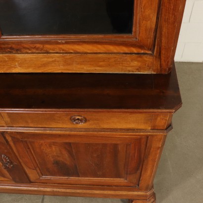 Double Body Cupboard Bookcase Walnut Italy 19th Century