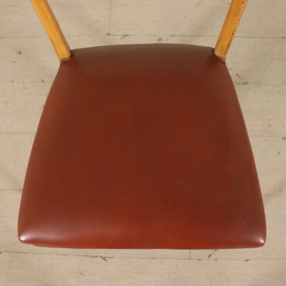 Set of Chairs Beech Leatherette Vintage Italy 1950s-1960s