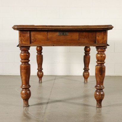 Large Wooden Table Cherry Wood Italy Mid 1800s