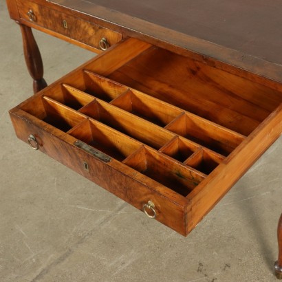 Walnut Writing Desk Manufactured in Italy First Half of 1800s