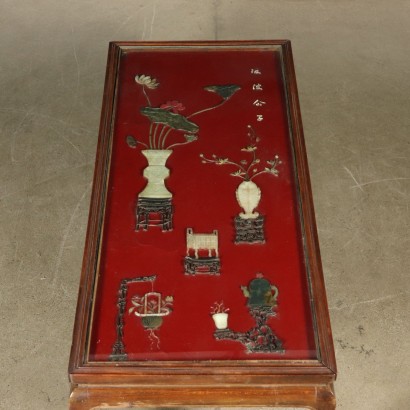 Coffee Table with Chinoiserie Lacquered Panel Orient 20th Century