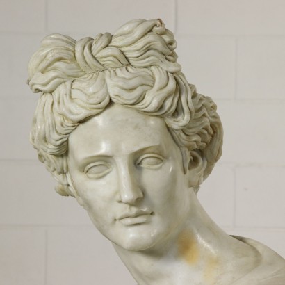 Buste representant dieu Apollon Marbre de Carrara '900