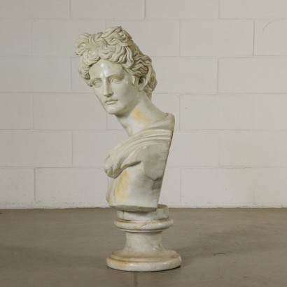 Buste representant dieu Apollon Marbre de Carrara '900
