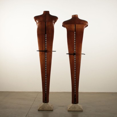 Pair of Cherry Wood Sculptures By Mario Del Fabbro 1982