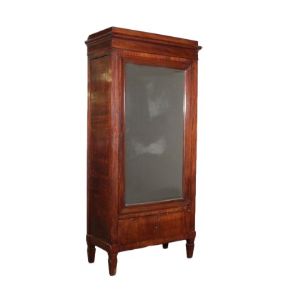 Mahogany Wardrobe with Mirror Italy Early 1800s