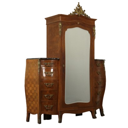 Armoire Placage d'Acajou Marbre Bronze Italie Première moitié '900