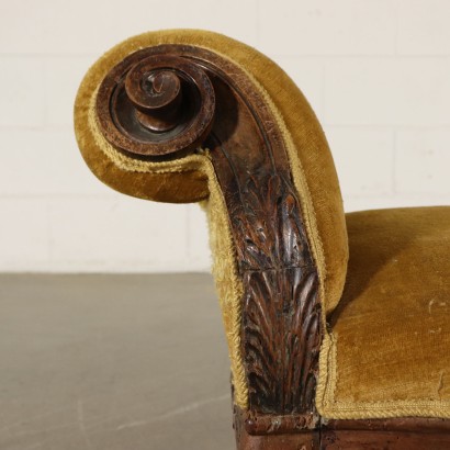 Late Baroque Walnut Bench Italy 18th Century