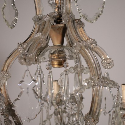 Revival Marie Therese Chandelier Glass Italy Early 1900s