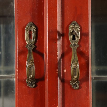 Bibliothèque-Vitrine Bois laqué Verre au Plomb Italie '900