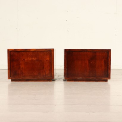 Pair of Nightstands Veneered Wood Vintage Italy 1970s