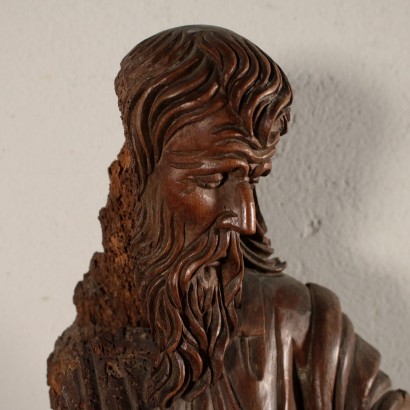 Carved Walnut Statue of a Saint Italy 17th Century