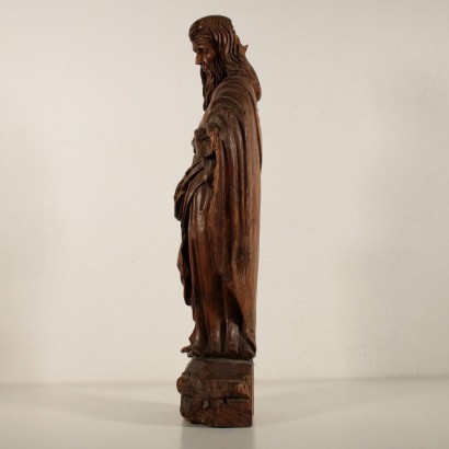 Carved Walnut Statue of a Saint Italy 17th Century