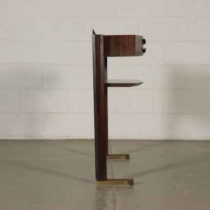Console Table Rosewood Veneer Brass Vintage Italy 1960s