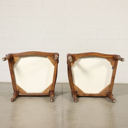 Pair of Walnut Armchairs Italy Last Quarter of 1700s