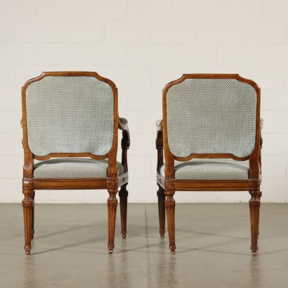 Pair of Walnut Armchairs Italy Last Quarter of 1700s