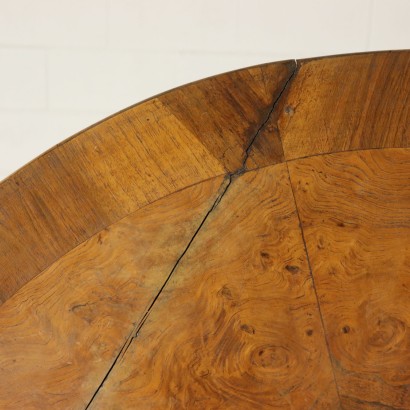 Round Table with Inlays Elm Burl Italy First Half of 1800s