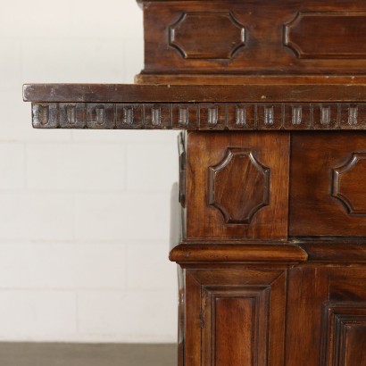 Walnut Cupboard with Plate Rack Italy First Half of 1900s