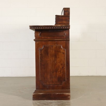 Walnut Cupboard with Plate Rack Italy First Half of 1900s