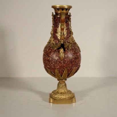 Pair of Marble Vases Gilded Bronze 19th Century