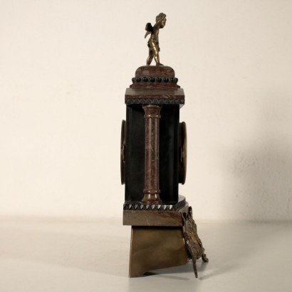 Pendule Marbre Bronze Métal émaillé Italie '900