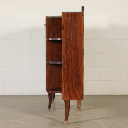 Cupboard Rosewood Veneer Glass Top Vintage Italy 1950s-1960s