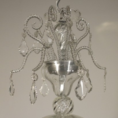 Large Glass Chandelier Murano Italy First Half of 1900s